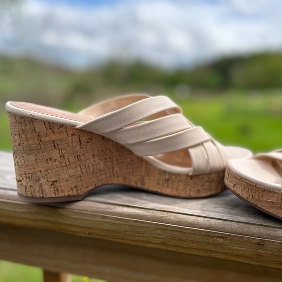 🍂Sam & Libby Cork Wedge Sandal Slip On Shoes - Picture 3 of 13